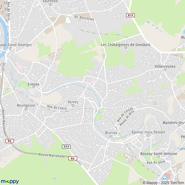 La carte pour la ville de Yerres 91330