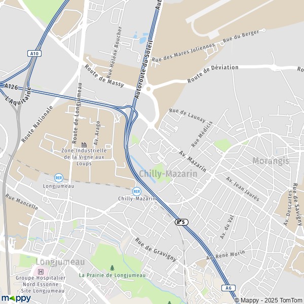 Plan ChillyMazarin carte de ChillyMazarin (91380) et infos pratiques