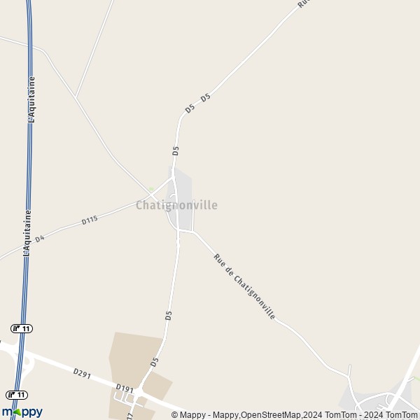 La carte pour la ville de Chatignonville 91410