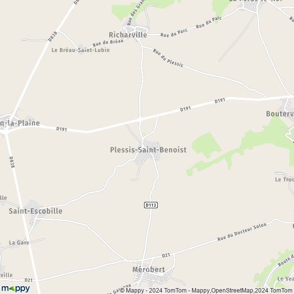 La carte pour la ville de Plessis-Saint-Benoist 91410