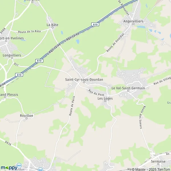 Plan SaintCyrsousDourdan carte de SaintCyrsousDourdan (91410) et infos pratiques