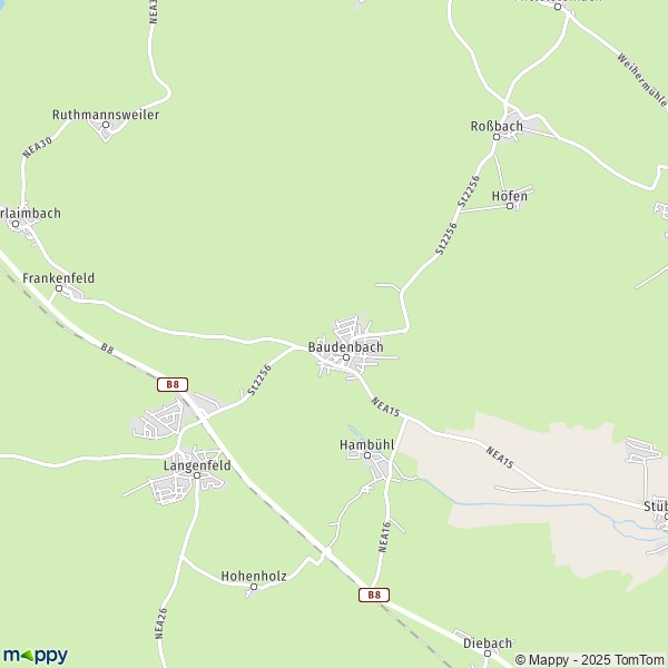 La carte pour la ville de 91460 Baudenbach