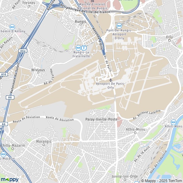 La carte pour la ville de Paray-Vieille-Poste 91550-94390