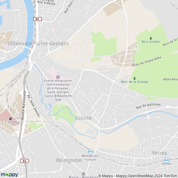 La carte pour la ville de Crosne 91560