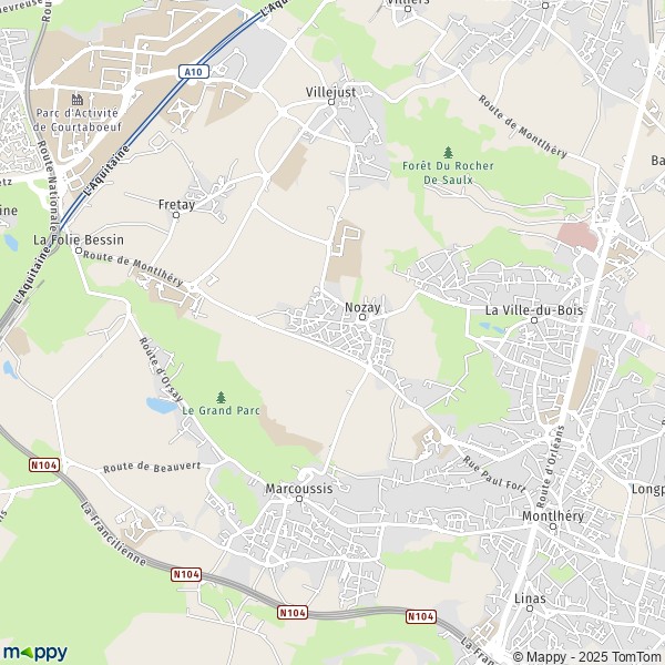 La carte pour la ville de Nozay 91620