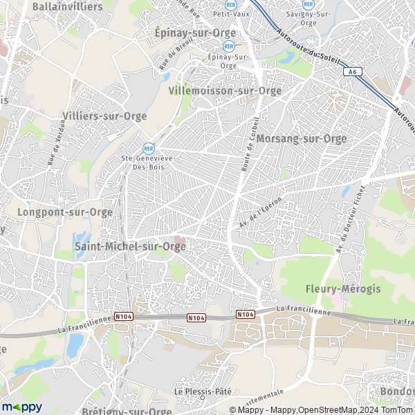 La carte pour la ville de Sainte-Geneviève-des-Bois 91700