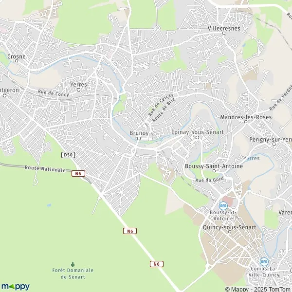 Plan Brunoy : carte de Brunoy (91800) et infos pratiques