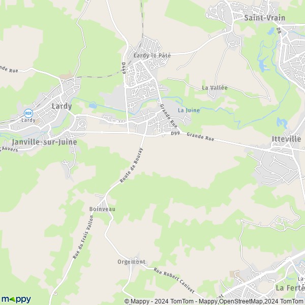 La carte pour la ville de Bouray-sur-Juine 91850