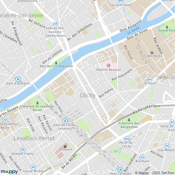 La carte pour la ville de Clichy 92110