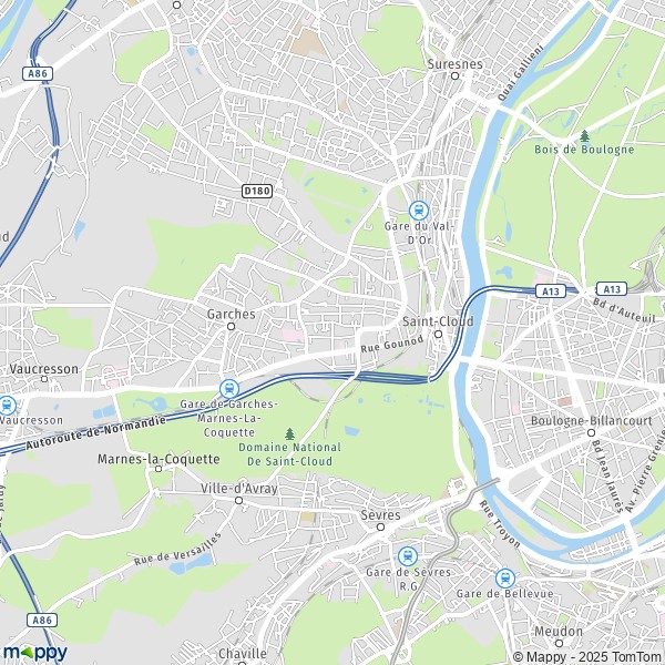 Plan saint-cloud carte saint-cloud  92210  infos pratiques