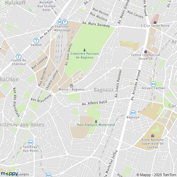 La carte pour la ville de Bagneux 92220