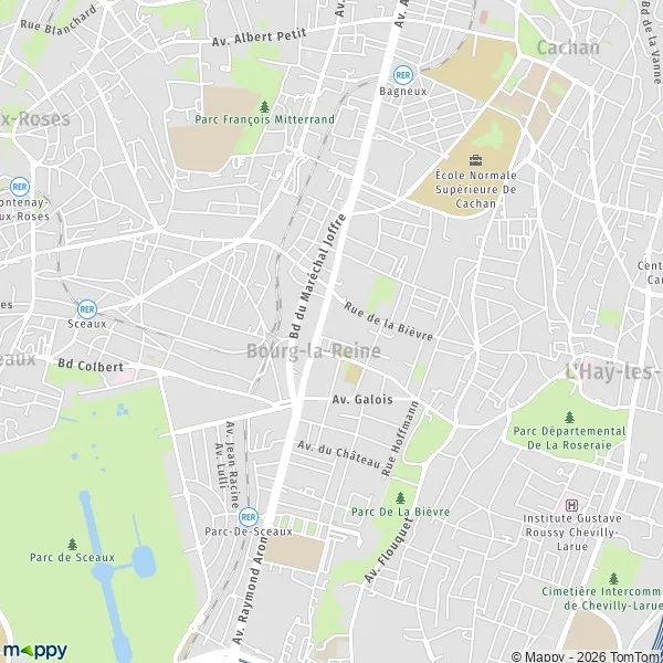 Plan bourg-la-reine : carte de bourg-la-reine (92340) et ...