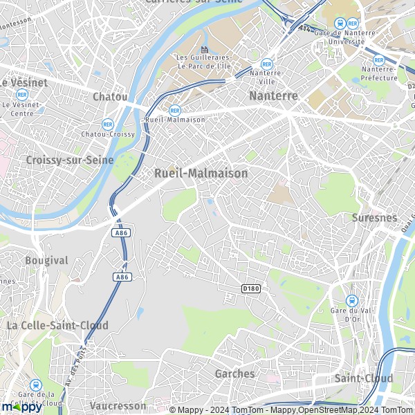 La carte pour la ville de Rueil-Malmaison 92500