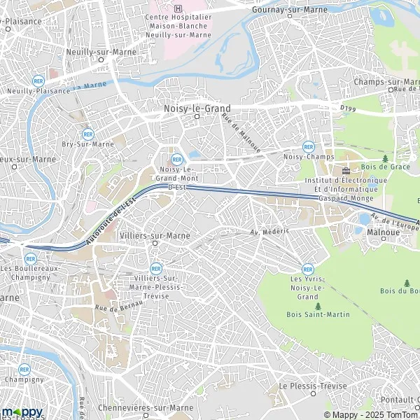 Plan noisylegrand carte de noisylegrand (93160) et infos pratiques