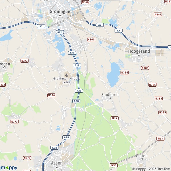 La carte pour la ville de Tynaarlo 9321-9766