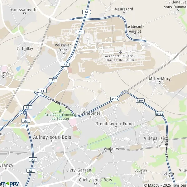 Plan TremblayenFrance carte de TremblayenFrance (93290) et infos