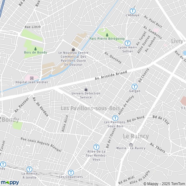 La carte pour la ville de Les Pavillons-sous-Bois 93320