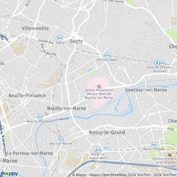 La carte pour la ville de Neuilly-sur-Marne 93330