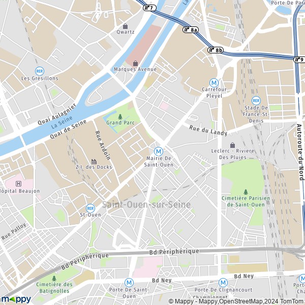 La carte pour la ville de Saint-Ouen-sur-Seine 93400