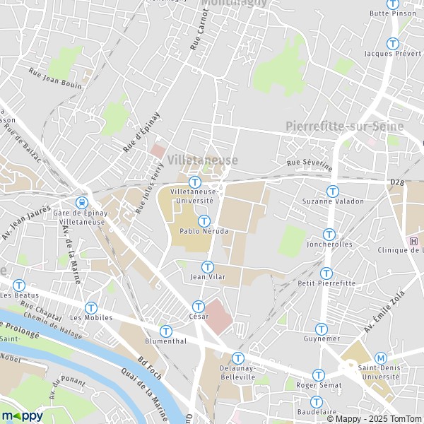 La carte pour la ville de Villetaneuse 93430