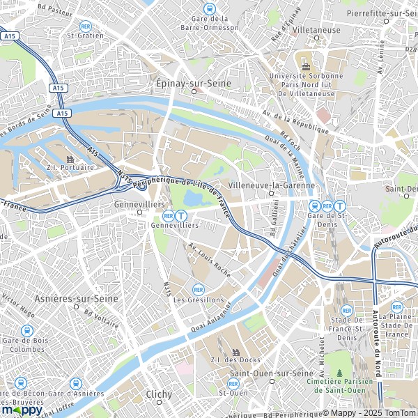 La carte pour la ville de L'Île-Saint-Denis 93450