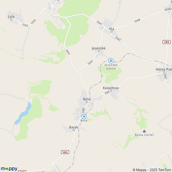 La carte pour la ville de Beša 935 36