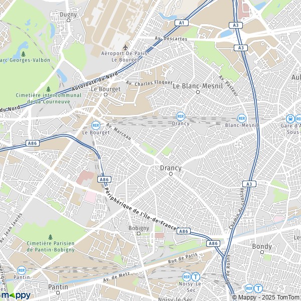 La carte pour la ville de Drancy 93700