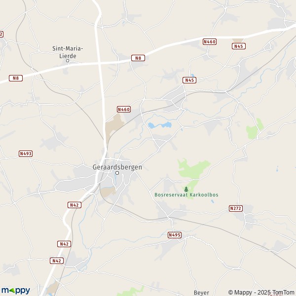La carte pour la ville de 9400-9550 Grammont