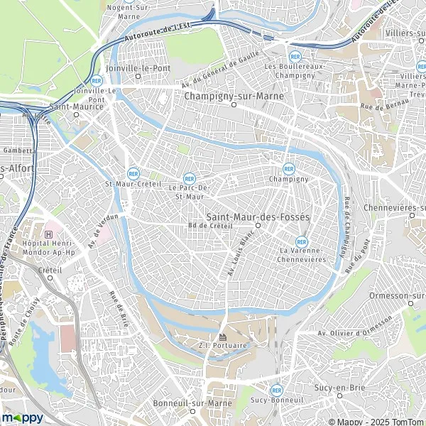 Plan SaintMaurdesFossés carte de SaintMaurdesFossés (94100) et infos pratiques