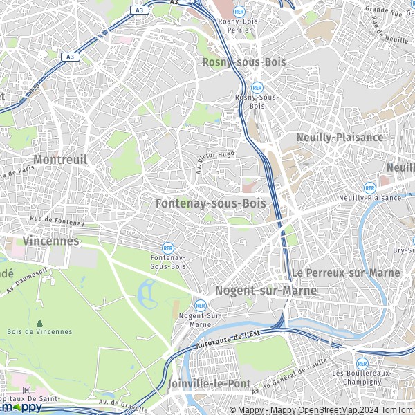 La carte pour la ville de Fontenay-sous-Bois 94120