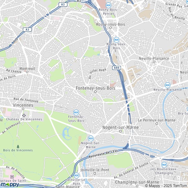 La carte pour la ville de Fontenay-sous-Bois 94120