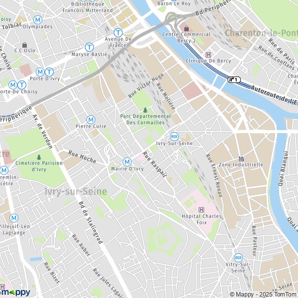 La carte pour la ville de Ivry-sur-Seine 94200