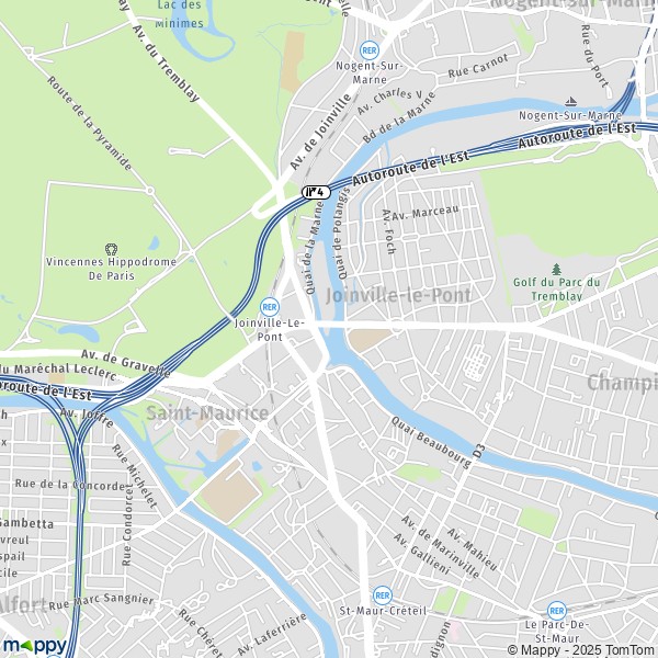 La carte pour la ville de Joinville-le-Pont 94340