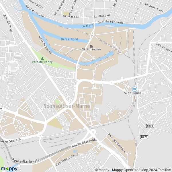 La carte pour la ville de Bonneuil-sur-Marne 94380