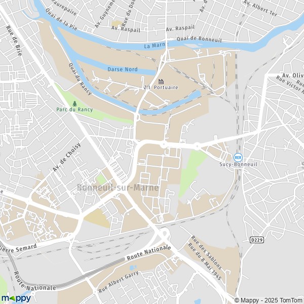 La carte pour la ville de Bonneuil-sur-Marne 94380