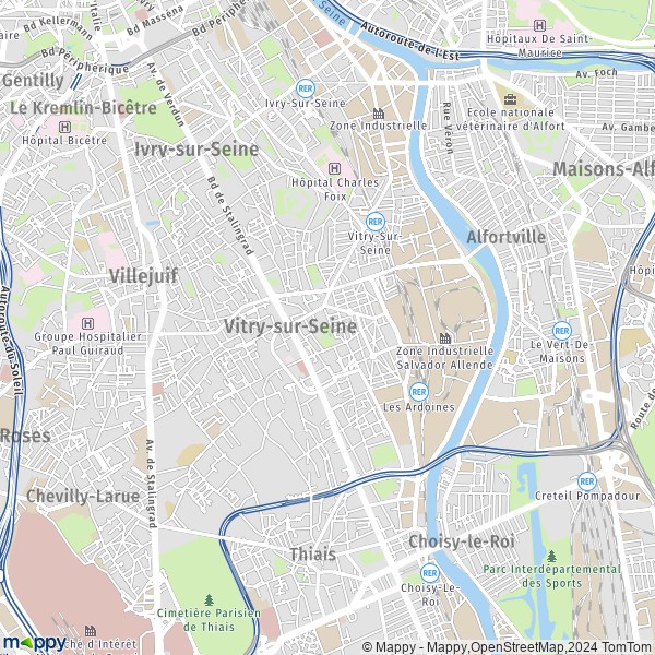 La carte pour la ville de Vitry-sur-Seine 94400