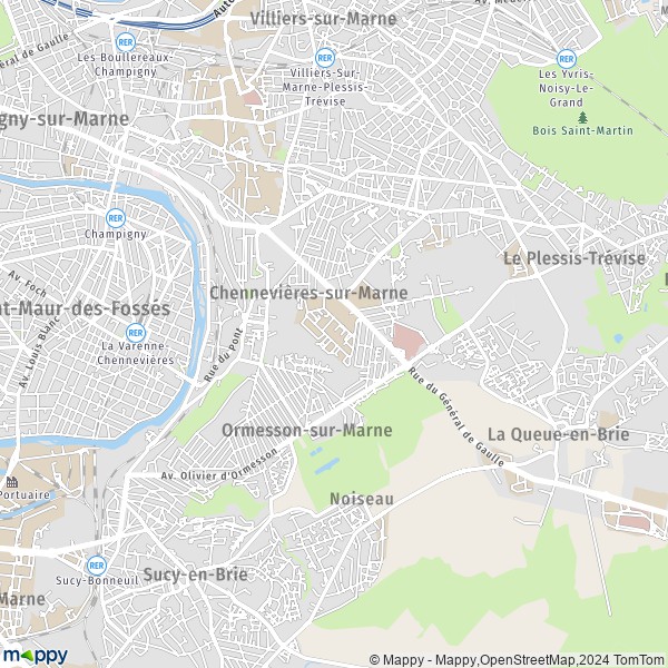 La carte pour la ville de Chennevières-sur-Marne 94430