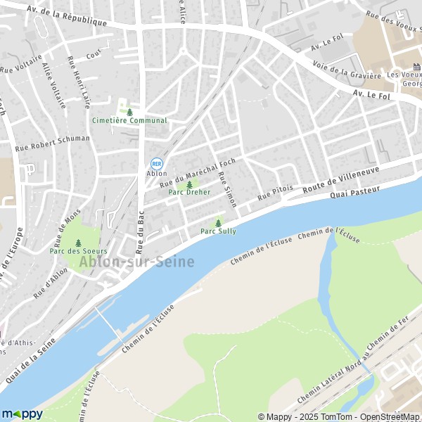 La carte pour la ville de Ablon-sur-Seine 94480