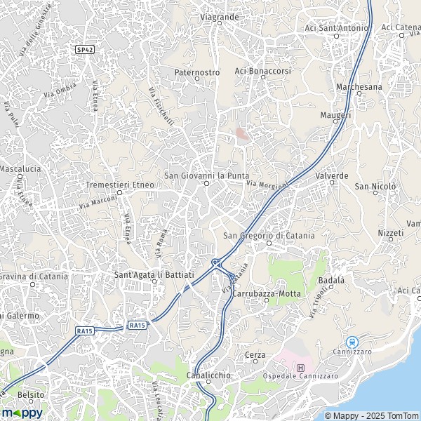 Che Tempo Fa Oggi A San Giovanni La Punta Plan San Giovanni la Punta : carte de San Giovanni la Punta (95037) et