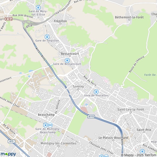 La carte pour la ville de Taverny 95150