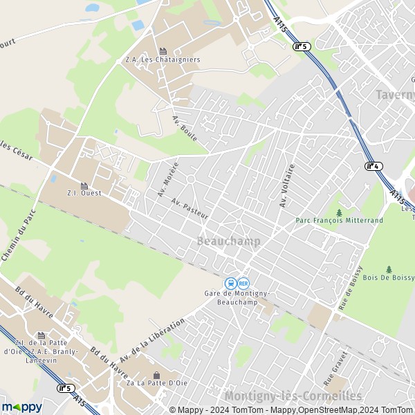 La carte pour la ville de Beauchamp 95250