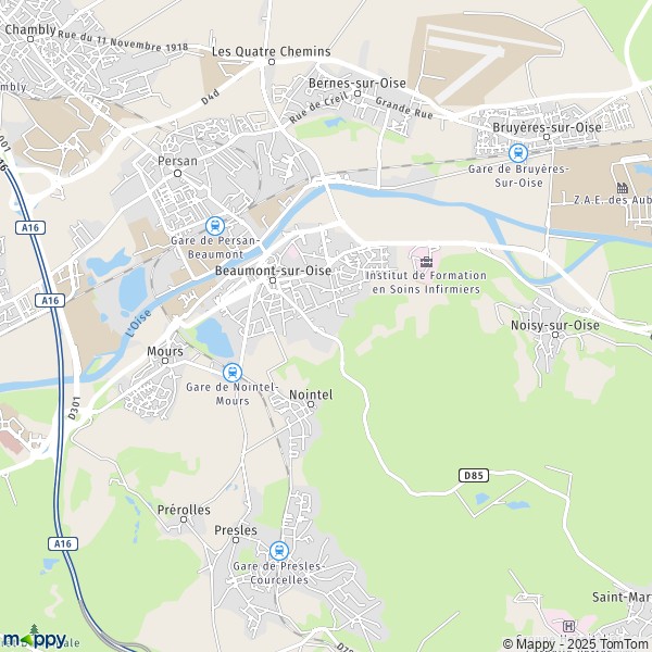 La carte pour la ville de Beaumont-sur-Oise 95260