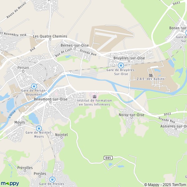 Carte Les Oliviers, 95260 Beaumont-sur-Oise