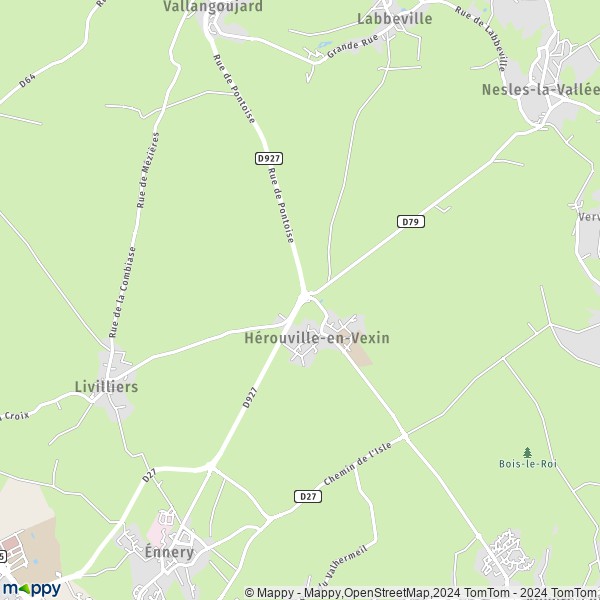 La carte pour la ville de Hérouville-en-Vexin 95300