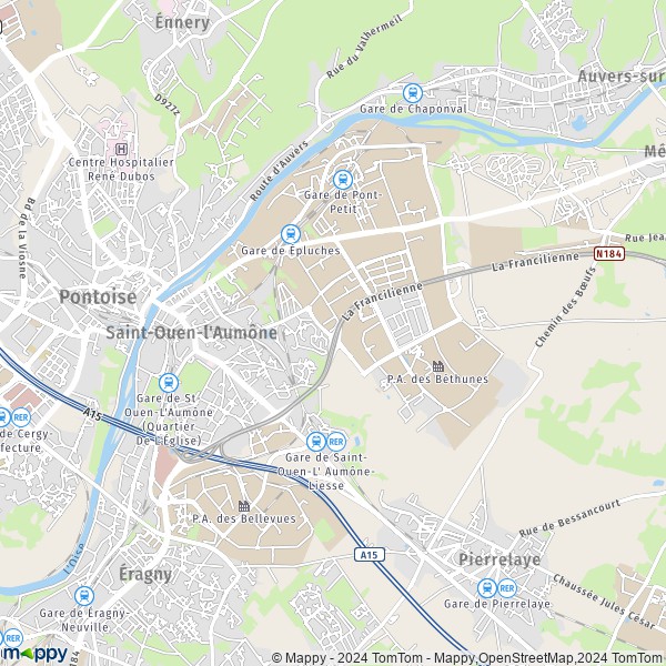 La carte pour la ville de Saint-Ouen-l'Aumône 95310