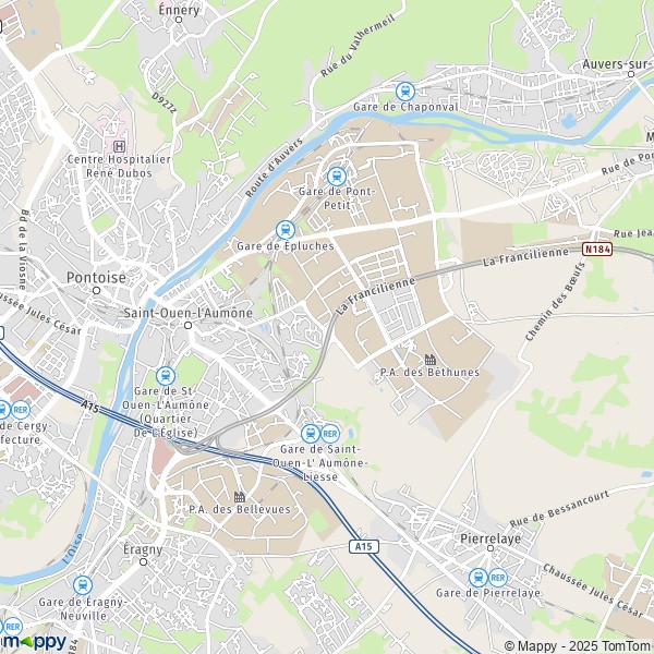 La carte pour la ville de Saint-Ouen-l'Aumône 95310