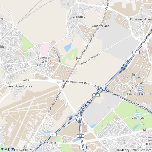 Carte La Patte-d'Oie de Gonesse, 95500 Gonesse