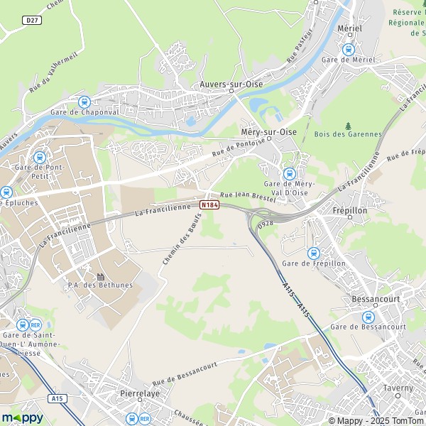 La carte pour la ville de Méry-sur-Oise 95540