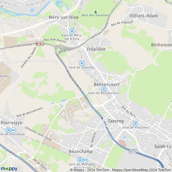 La carte pour la ville de Bessancourt 95550