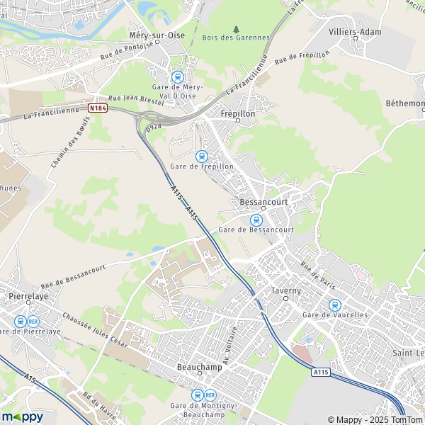 La carte pour la ville de Bessancourt 95550